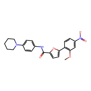 5-(2-Methoxy-4-nitrophenyl)-N-[4-(piperidin-1-yl)phenyl]furan-2-carboxamide structure