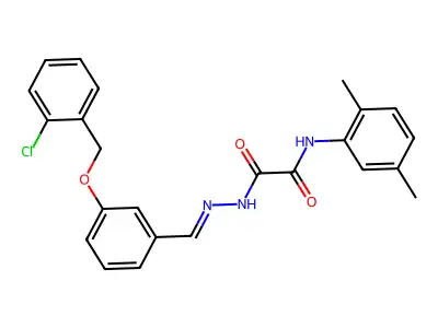 N'-[[3-[(2-chlorophenyl)methoxy]phenyl]methylideneamino]-N-(2,5-dimethylphenyl)oxamide structure