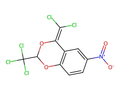 4H-1,3-Benzodioxin, 4-(dichloromethylene)-6-nitro-2-(trichloromethyl)- structure