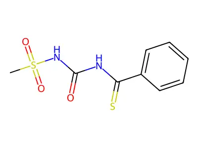 N-[(Methanesulfonyl)carbamoyl]benzenecarbothioamide structure