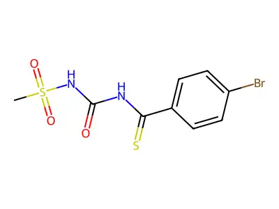 4-Bromo-N-[(methanesulfonyl)carbamoyl]benzene-1-carbothioamide structure