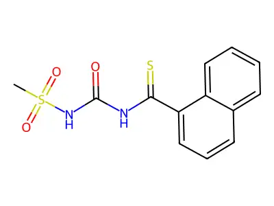 N-[(Methanesulfonyl)carbamoyl]naphthalene-1-carbothioamide structure