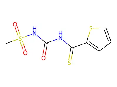 N-[(Methanesulfonyl)carbamoyl]thiophene-2-carbothioamide structure