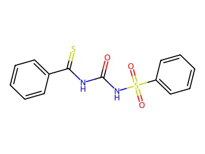 N-[(Benzenesulfonyl)carbamoyl]benzenecarbothioamide structure