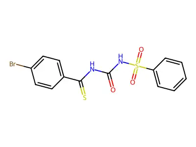 N-[(Benzenesulfonyl)carbamoyl]-4-bromobenzene-1-carbothioamide structure