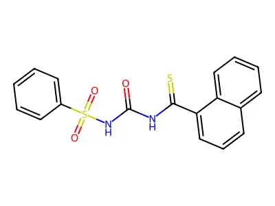 N-[(Benzenesulfonyl)carbamoyl]naphthalene-1-carbothioamide structure