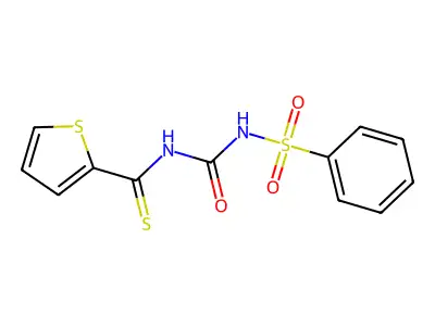 N-[(Benzenesulfonyl)carbamoyl]thiophene-2-carbothioamide structure