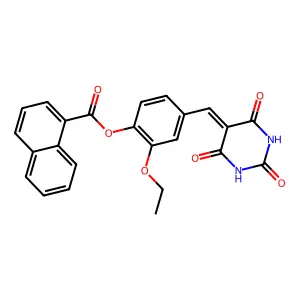 [2-ethoxy-4-[(2,4,6-trioxo-1,3-diazinan-5-ylidene)methyl]phenyl] Naphthalene-1-carboxylate structure
