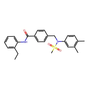 4-{[3,4-dimethyl(methylsulfonyl)anilino]methyl}-N-(2-ethylphenyl)benzamide structure
