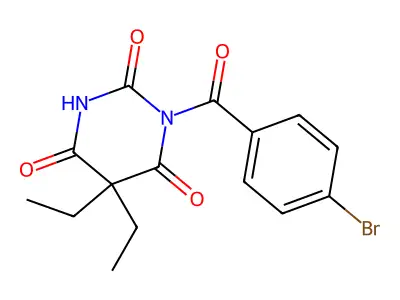 2,4,6(1H,3H,5H)-Pyrimidinetrione, 1-(4-bromobenzoyl)-5,5-diethyl- structure