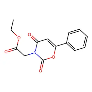 Ethyl (2,4-dioxo-6-phenyl-2H-1,3-oxazin-3(4H)-yl)acetate structure