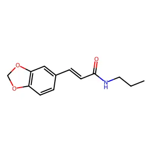 (E)-3-(1,3-benzodioxol-5-yl)-N-propylprop-2-enamide structure