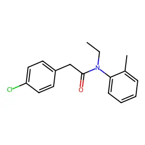 2-(4-chlorophenyl)-N-ethyl-N-(2-methylphenyl)acetamide structure