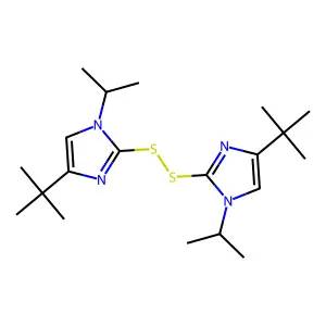 2,2'-Dithiobis(4-tert-butyl-1-isopropyl-1H-imidazole) structure