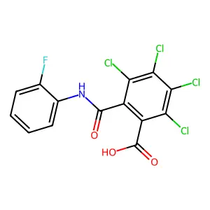 2,3,4,5-Tetrachloro-6-[(2-fluorophenyl)carbamoyl]benzoic acid structure