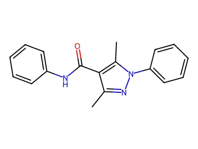 3,5-dimethyl-N,1-diphenylpyrazole-4-carboxamide structure