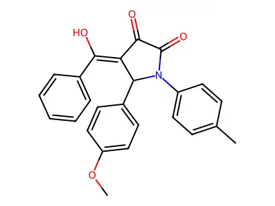 (4Z)-4-[hydroxy(phenyl)methylidene]-5-(4-methoxyphenyl)-1-(4-methylphenyl)pyrrolidine-2,3-dione structure