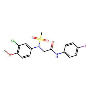 2-(3-chloro-4-methoxy-N-methylsulfonylanilino)-N-(4-iodophenyl)acetamide structure