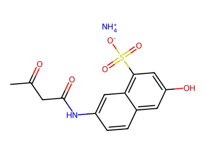 Ammonium 7-((1,3-dioxobutyl)amino)-3-hydroxynaphthalene-1-sulphonate structure