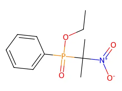 Phosphinic acid, (1-methyl-1-nitroethyl)phenyl-, ethyl ester structure