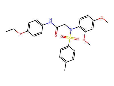 2-(2,4-dimethoxy-N-(4-methylphenyl)sulfonylanilino)-N-(4-ethoxyphenyl)acetamide structure
