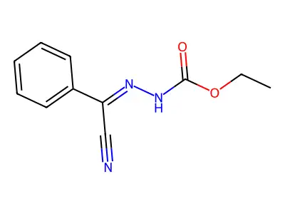 Hydrazinecarboxylic acid, (cyanophenylmethylene)-, ethyl ester structure