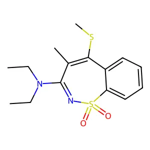N,N-Diethyl-4-methyl-5-(methylthio)-1,2-benzothiazepin-3-amine 1,1-dioxide structure