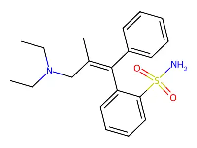 2-[(Z)-3-(diethylamino)-2-methyl-1-phenylprop-1-enyl]benzene structure