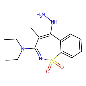 N,N-diethyl-5-hydrazinyl-4-methyl-1,1-dioxo-1lambda6,2-benzothiazepin-3-amine structure