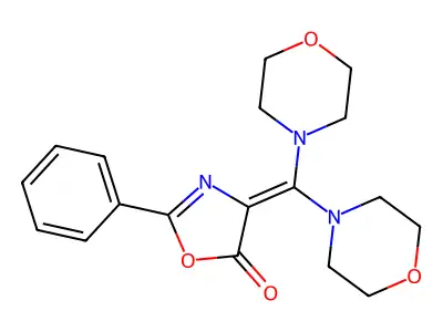5(4H)-Oxazolone, 4-(di-4-morpholinylmethylene)-2-phenyl- structure