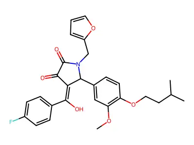 4-(4-fluorobenzoyl)-1-[(furan-2-yl)methyl]-3-hydroxy-5-[3-methoxy-4-(3-methylbutoxy)phenyl]-2,5-dihydro-1H-pyrrol-2-one structure