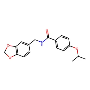 N-(1,3-benzodioxol-5-ylmethyl)-4-(propan-2-yloxy)benzamide structure
