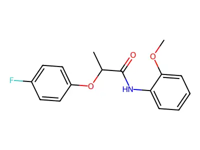 2-(4-fluorophenoxy)-N-(2-methoxyphenyl)propanamide structure