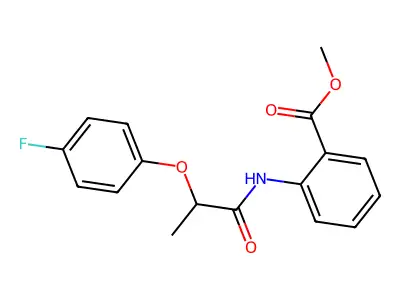 Methyl 2-{[2-(4-fluorophenoxy)propanoyl]amino}benzoate structure