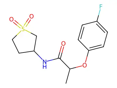 N-(1,1-dioxothiolan-3-yl)-2-(4-fluorophenoxy)propanamide structure