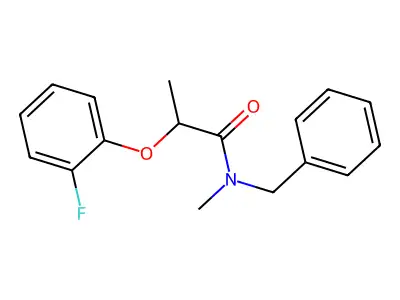 N-benzyl-2-(2-fluorophenoxy)-N-methylpropanamide structure