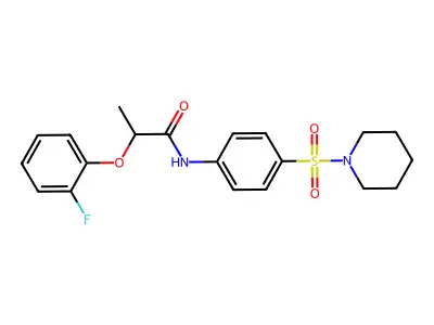 2-(2-fluorophenoxy)-N-(4-piperidin-1-ylsulfonylphenyl)propanamide structure