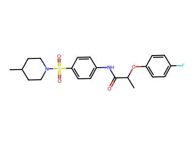 2-(4-fluorophenoxy)-N-(4-((4-methylpiperidin-1-yl)sulfonyl)phenyl)propanamide structure