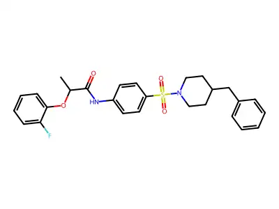 N-[4-(4-benzylpiperidin-1-yl)sulfonylphenyl]-2-(2-fluorophenoxy)propanamide structure