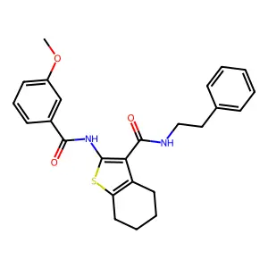 2-[(3-methoxybenzoyl)amino]-N-(2-phenylethyl)-4,5,6,7-tetrahydro-1-benzothiophene-3-carboxamide structure