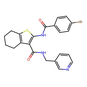 2-[(4-bromobenzoyl)amino]-N-(3-pyridinylmethyl)-4,5,6,7-tetrahydro-1-benzothiophene-3-carboxamide structure