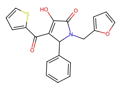 1-(2-Furylmethyl)-3-HO-5-PH-4-(2-thienylcarbonyl)-1,5-dihydro-2H-pyrrol-2-one structure