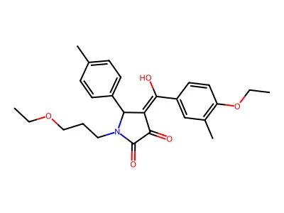 4-(4-ethoxy-3-methylbenzoyl)-1-(3-ethoxypropyl)-3-hydroxy-5-(4-methylphenyl)-1,5-dihydro-2H-pyrrol-2-one structure
