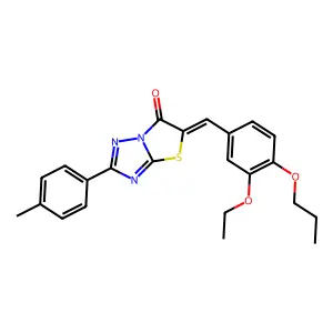 (5E)-5-[(3-ethoxy-4-propoxyphenyl)methylidene]-2-(4-methylphenyl)-[1,3]thiazolo[3,2-b][1,2,4]triazol-6-one structure