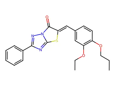 (5Z)-5-(3-ethoxy-4-propoxybenzylidene)-2-phenyl[1,3]thiazolo[3,2-b][1,2,4]triazol-6(5H)-one structure