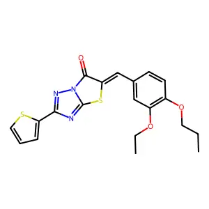 5-(3-ethoxy-4-propoxybenzylidene)-2-(2-thienyl)[1,3]thiazolo[3,2-b][1,2,4]triazol-6(5H)-one structure