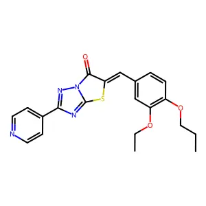 (5Z)-5-(3-ethoxy-4-propoxybenzylidene)-2-pyridin-4-yl[1,3]thiazolo[3,2-b][1,2,4]triazol-6(5H)-one structure