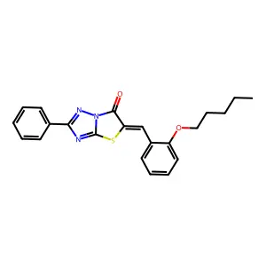 5-(2-(Pentyloxy)benzylidene)-2-PH(1,3)thiazolo(3,2-B)(1,2,4)triazol-6(5H)-one structure