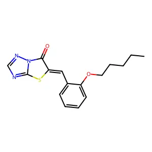 5-(2-(Pentyloxy)benzylidene)(1,3)thiazolo(3,2-B)(1,2,4)triazol-6(5H)-one structure