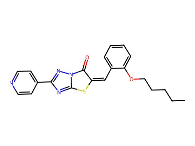 (Z)-5-(2-(pentyloxy)benzylidene)-2-(pyridin-4-yl)thiazolo[3,2-b][1,2,4]triazol-6(5H)-one structure
